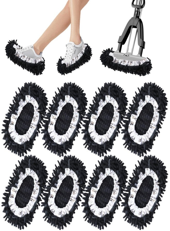 AojSup 8 Pcs Mop Slippers Shoes Cover, Soft Washable Reusable Covers Microfiber Dust Mops Socks for Women Men Foot Hair Cleaners Sweeping Tool House Office Bathroom Kitchen Slipper Cover - Image 1